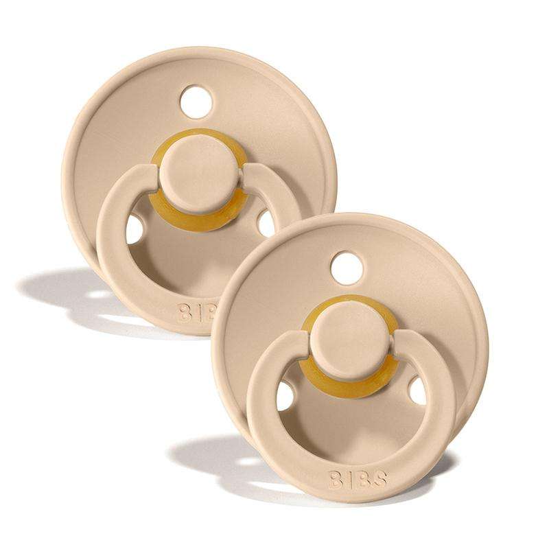 Bibs Rund Colour Napp - 2-Pack - strl. 1 - naturgummi - Vanilj/Vanilj 