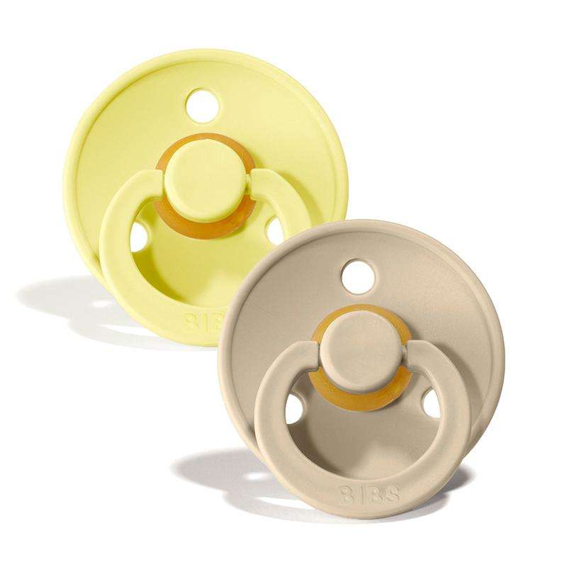 Bibs Rund Colour Napp - 2-Pack - strl. 1 - naturgummi - Sunshine/Sand 