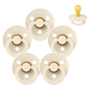 Bibs Rund Colour Napp - bundle - 5 st. - strl. 1 - Elfenben 