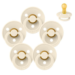 Bibs Rund Colour Napp - bundle - 5 st. - strl. 2 - Elfenben 