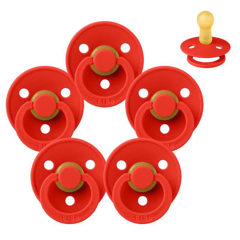 Bibs Rund Colour Napp - bundle - 5 st. - strl. 2 - Candy Apple 