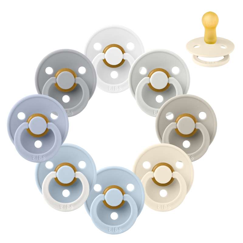 Bibs Rund Colour Napp - bundle - 8 st. - strl. 2 - Mjuk och Klar 