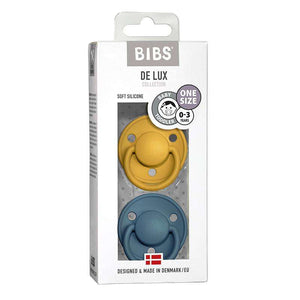 BIBS De Lux Napp - 2-Pack - Onesize - Silikon - Mustard/Petrol