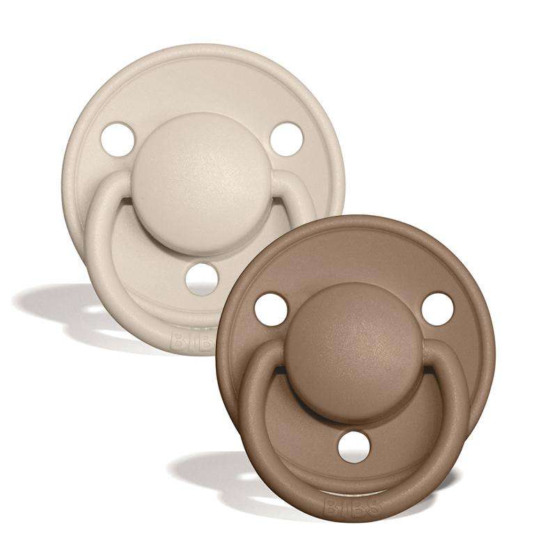 Bibs De Lux Napp - 2-Pack - Onesize - Silikon - Vanilj/Mörk Ek 