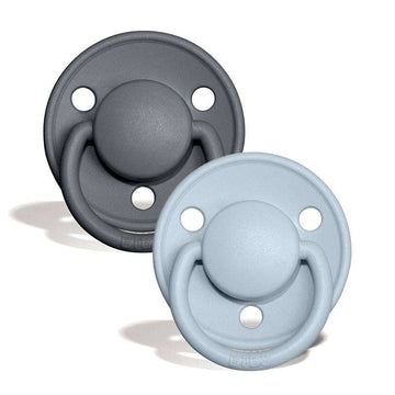 Bibs De Lux Napp - 2-Pack - Onesize - Silikon - Järn/Babyblå 