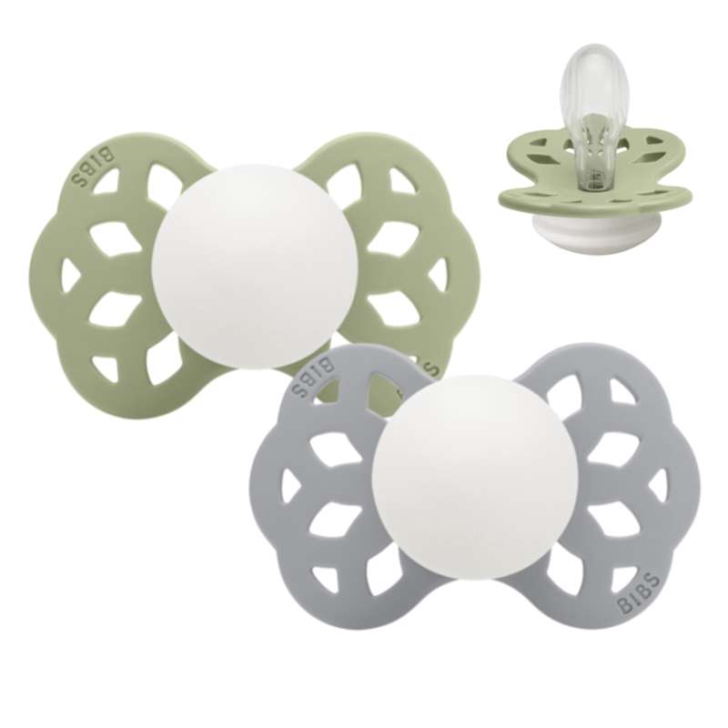 BIBS Symmetrisk Infinity Sut - 2-Pack - strl. 2 - Silikon - GLOW - Sage/Moln 