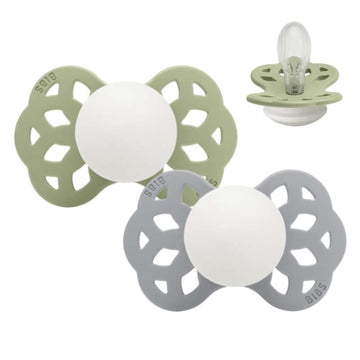 BIBS Symmetrisk Infinity Sut - 2-Pack - strl. 2 - Silikon - GLOW - Sage/Moln 