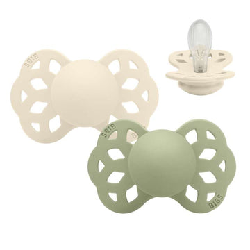 BIBS Symmetrisk Infinity Sut - 2-Pack - strl. 2 - Silikon - Elfenben/Salvia 