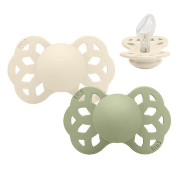 BIBS Anatomisk Infinity napp - 2-Pack - strl. 2 - Silikon - Elfenben/Salvia 