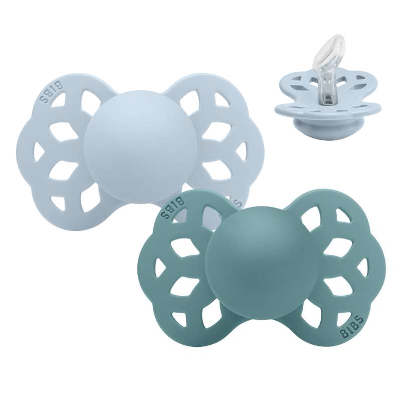 BIBS Anatomisk Infinity Suga - 2-Pack - strl. 1 - Silikon - Baby Blue/Island Sea 