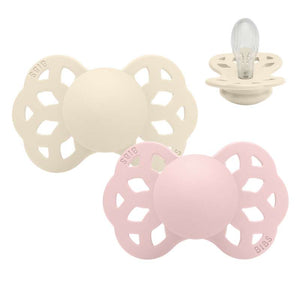 BIBS Symmetrisk Infinity Sut - 2-Pack - strl. 2 - Silikon - Elfenben/Blomma 