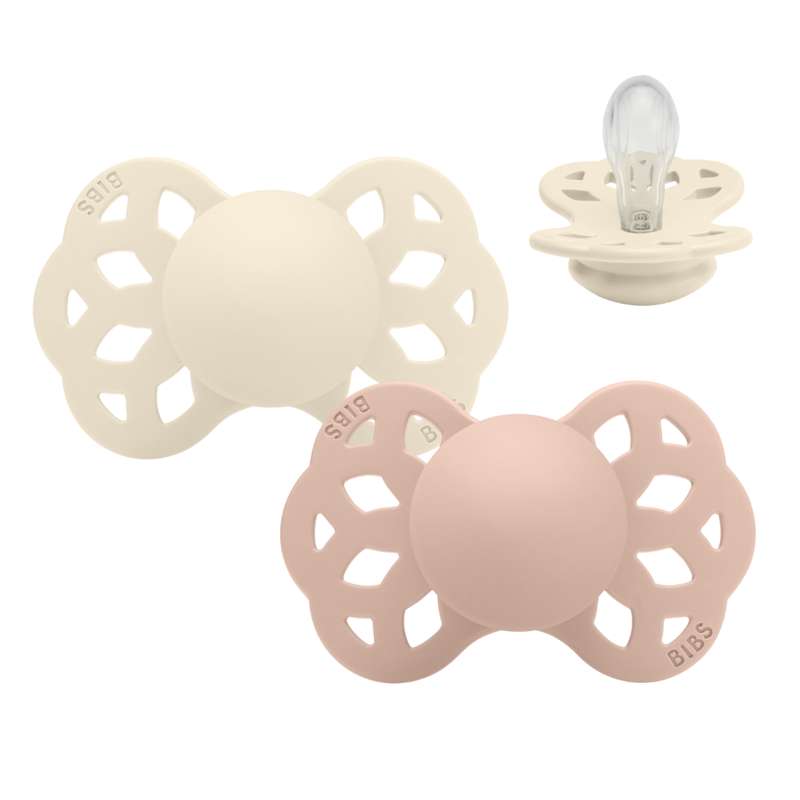 BIBS Symmetrisk Infinity Sut - 2-Pack - strl. 1 - Silikon - Ivory/Blush 