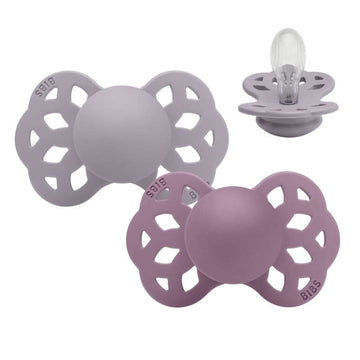 BIBS Symmetrisk Infinity Sut - 2-Pack - strl. 2 - Silikon - Fossil Grey/Mauve 