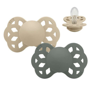 BIBS Symmetrisk Infinity Sut - 2-Pack - strl. 1 - Silikon - Vanilj/Tall 