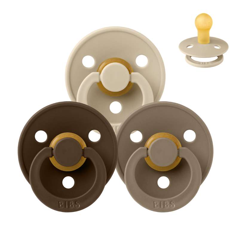 Bibs Rund Colour Napp - bundle - 3 st. - strl. 1 - 50 Shades of Coffee 