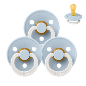 Bibs Rund Colour Napp - bundle - 3 st. - strl. 2 - GLOW - Baby Blue 