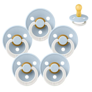 Bibs Rund Colour Napp - bundle - 5 st. - strl. 2 - GLOW - Baby Blue 