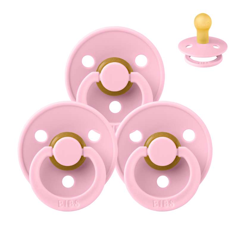 Bibs Rund Colour Napp - bundle - 3 st. - strl. 1 - Baby Pink 