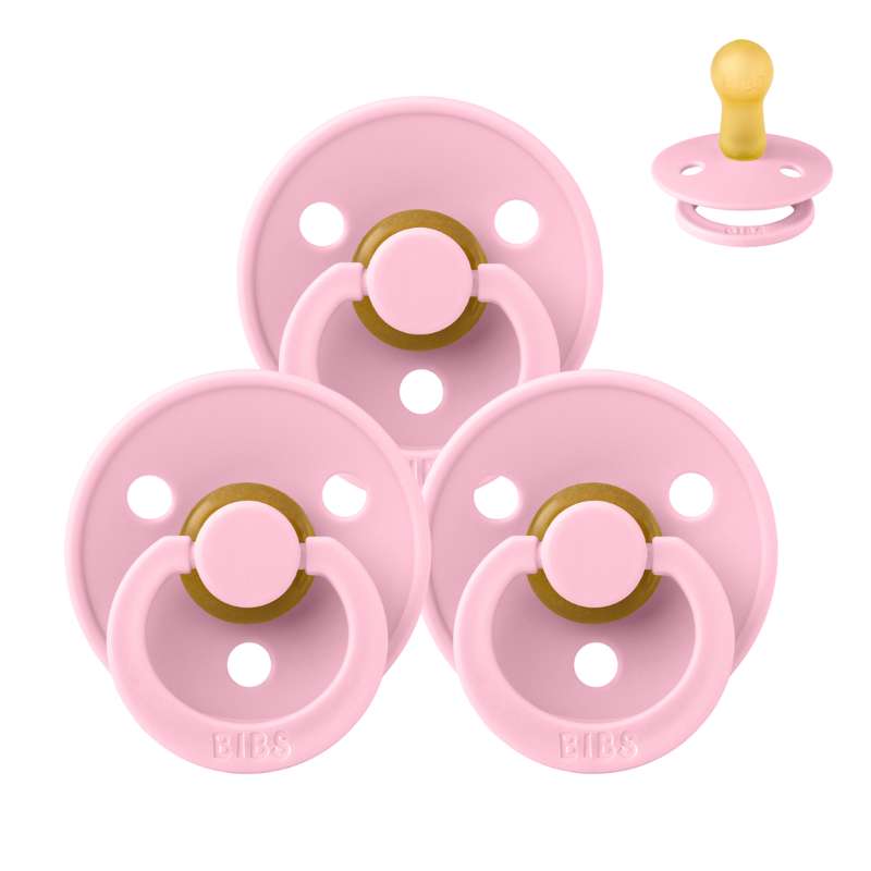 Bibs Rund Colour Napp - bundle - 3 st. - strl. 2 - Baby Pink 