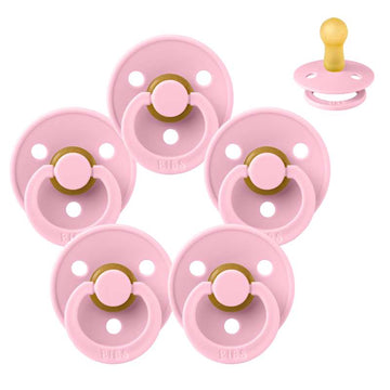 Bibs Rund Colour Napp - bundle - 5 st. - strl. 2 - Baby Pink 