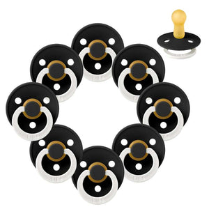 Bibs Rund Colour Napp - bundle - 8 st. - strl. 2 - GLOW - Svart 