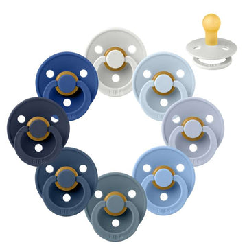 Bibs Rund Colour Napp - bundle - 8 st. - strl. 1 - Blåögd baby 