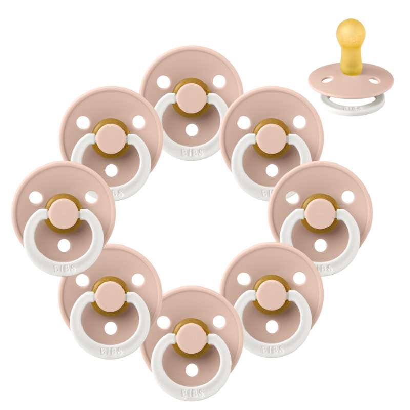Bibs Rund Colour Napp - bundle - 8 st. - strl. 2 - GLOW - Blush 