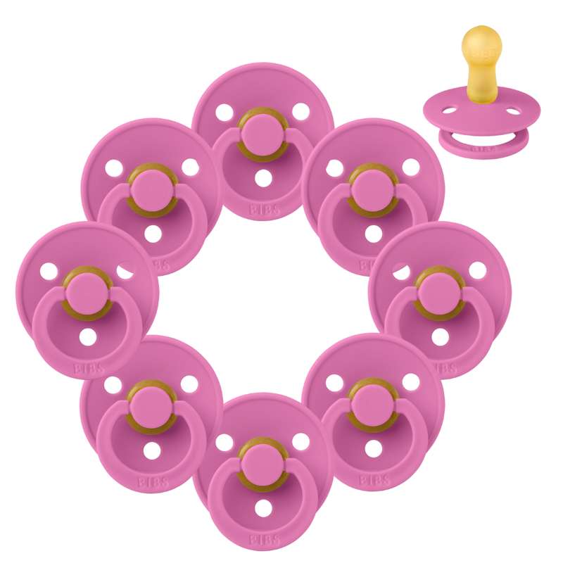 Bibs Rund Colour Napp - bundle - 8 st. - strl. 2 - Bubbelgum 