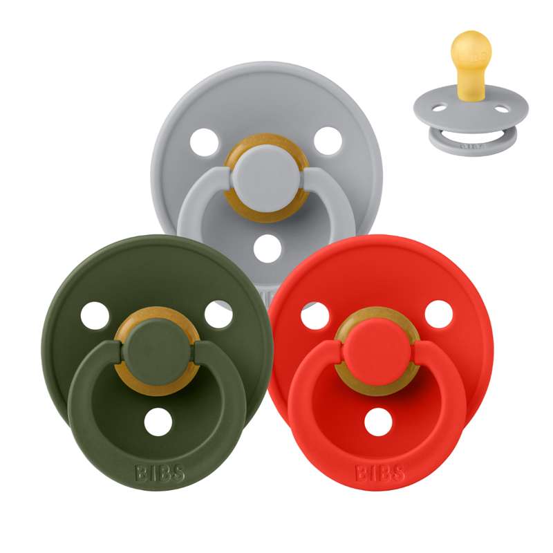 Bibs Rund Colour Napp - bundle - 3 st. - strl. 1 - Julkollektionen 