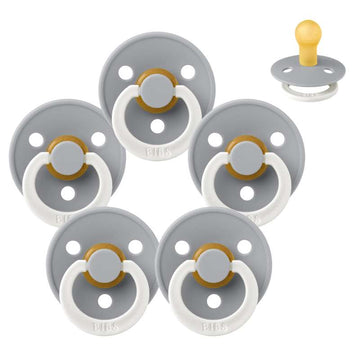 Bibs Rund Colour Napp - bundle - 5 st. - strl. 1 - GLOW - Moln 