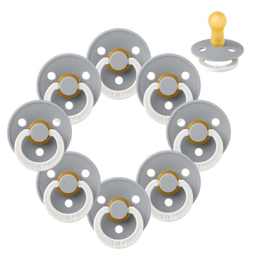 Bibs Rund Colour Napp - bundle - 8 st. - strl. 2 - GLOW - Moln 