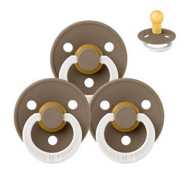Bibs Rund Colour Napp - bundle - 3 st. - strl. 1 - GLOW - Mörk ek 