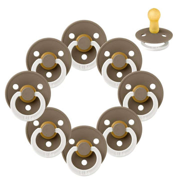 Bibs Rund Colour Napp - bundle - 8 st. - strl. 2 - GLOW - Mörk ek 