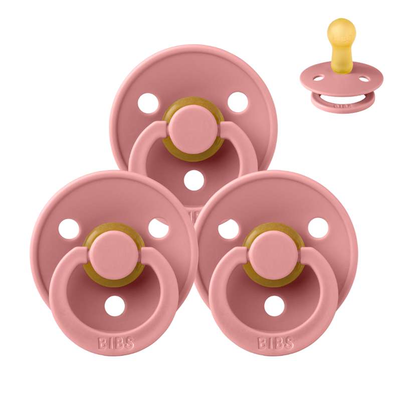 Bibs Rund Colour Napp - bundle - 3 st. - strl. 2 - Dammig Rosa 