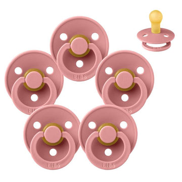 Bibs Rund Colour Napp - bundle - 5 st. - strl. 1 - Dusty Pink 