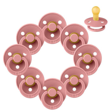 Bibs Rund Colour Napp - bundle - 8 st. - strl. 1 - Dammig Rosa 