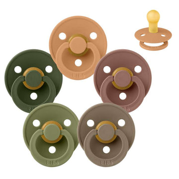 Bibs Rund Colour Napp - bundle - 5 st. - strl. 1 - Grön och Terrakotta 