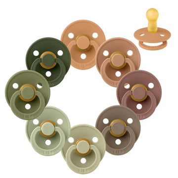 Bibs Rund Colour Napp - bundle - 8 st. - strl. 2 - Grön och Terrakotta 