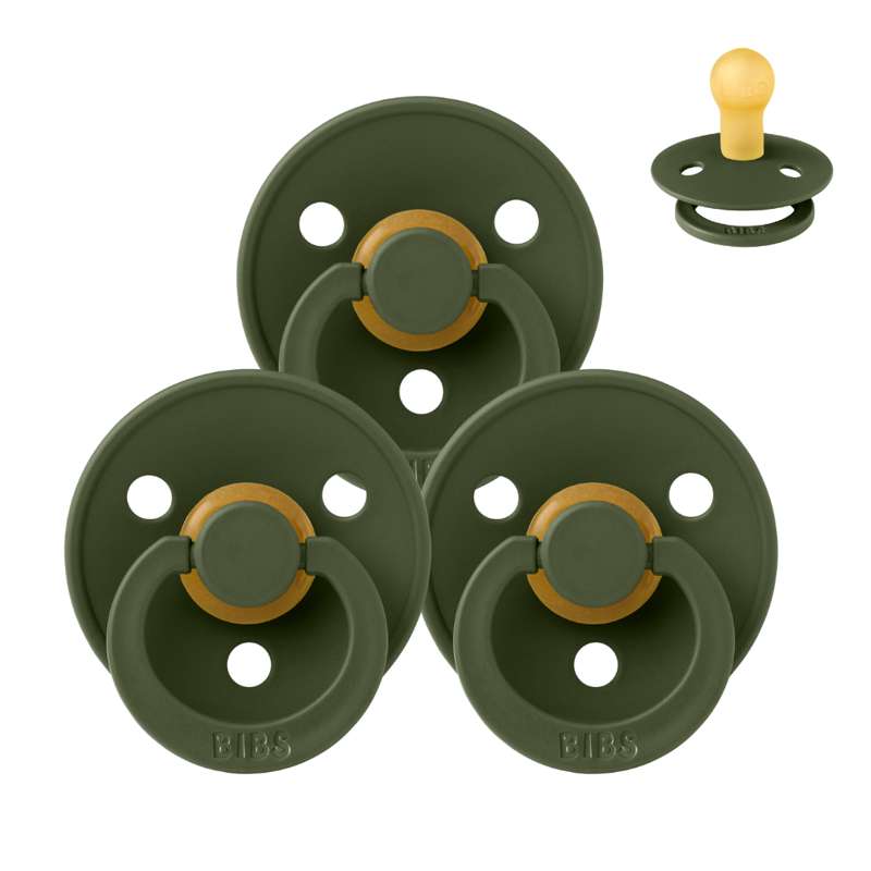 Bibs Rund Colour Napp - bundle - 3 st. - strl. 1 - Jägaregrön 