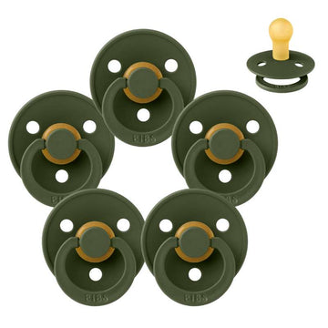 Bibs Rund Colour Napp - bundle - 5 st. - strl. 1 - Jägergrön 