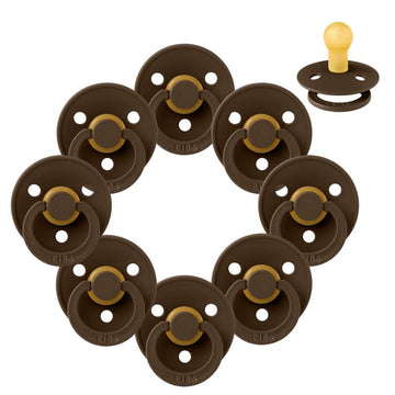 Bibs Rund Colour Napp - bundle - 8 st. - strl. 1 - Mocha 
