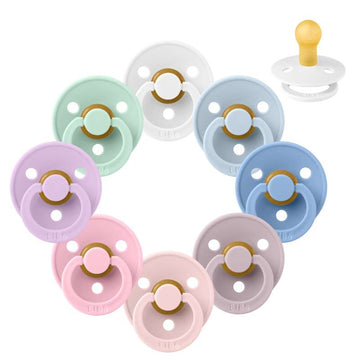 Bibs Rund Colour Napp - bundle - 8 st. - strl. 1 - Pastellparadis 
