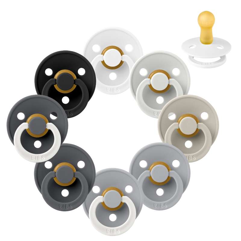 Bibs Rund Colour Napp - bundle - 8 st. - strl. 2 - Regnig dag 