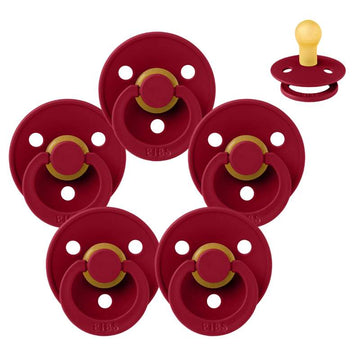 Bibs Rund Colour Napp - bundle - 5 st. - strl. 1 - Ruby 