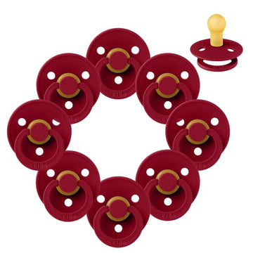 Bibs Rund Colour Napp - bundle - 8 st. - strl. 1 - Ruby 