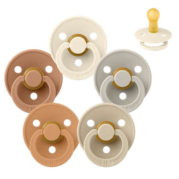 Bibs Rund Colour Napp - bundle - 5 st. - strl. 2 - Mjuk och jordig 