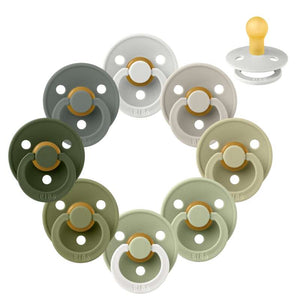 Bibs Rund Colour Napp - bundle - 8 st. - strl. 1 - Mjuk mossa 