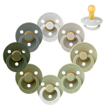 Bibs Rund Colour Napp - bundle - 8 st. - strl. 2 - Soft Moss 