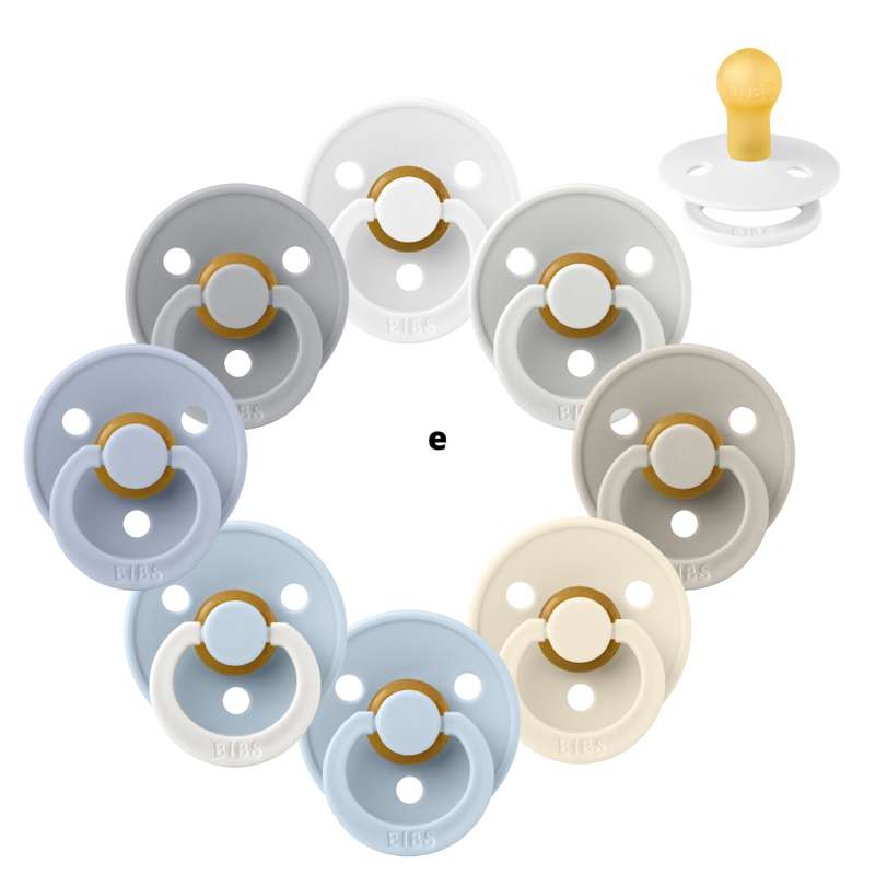 Bibs Rund Colour Napp - bundle - 8 st. - strl. 1 - Mjuk och Klar 
