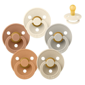 Bibs Rund Colour Napp - bundle - 5 st. - strl. 1 - Mjuk och jordnära 